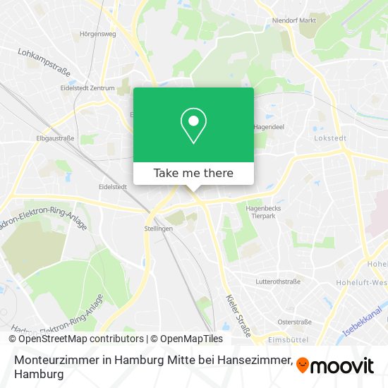 Карта Monteurzimmer in Hamburg Mitte bei Hansezimmer