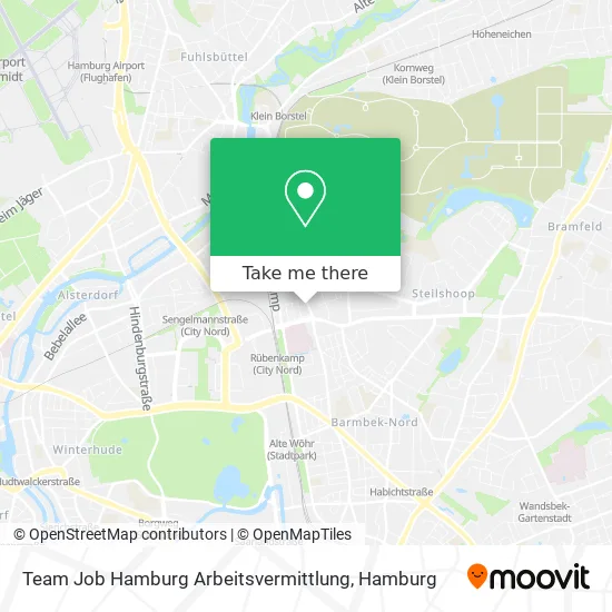 Карта Team Job Hamburg Arbeitsvermittlung