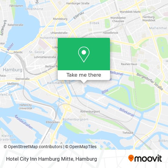 Hotel City Inn Hamburg Mitte map