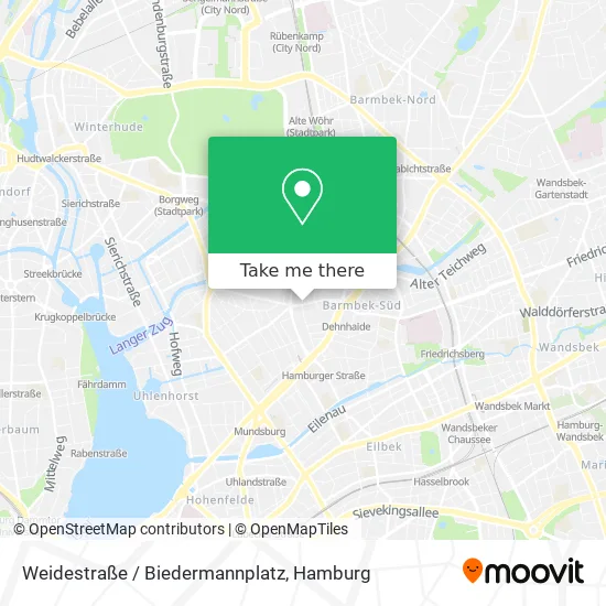 Карта Weidestraße / Biedermannplatz