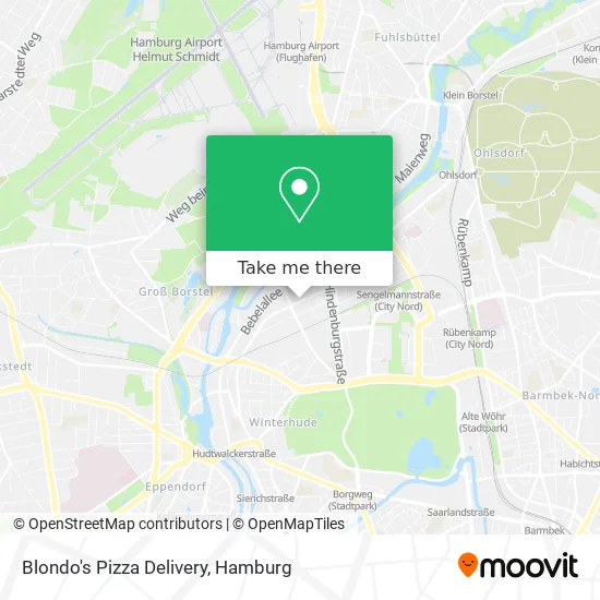 Blondo's Pizza Delivery map