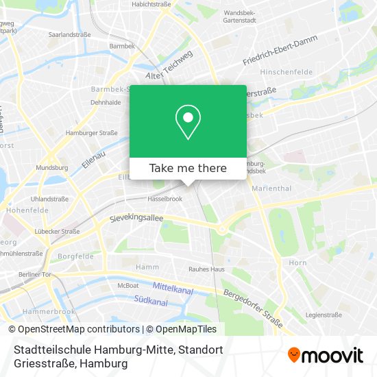 Карта Stadtteilschule Hamburg-Mitte, Standort Griesstraße