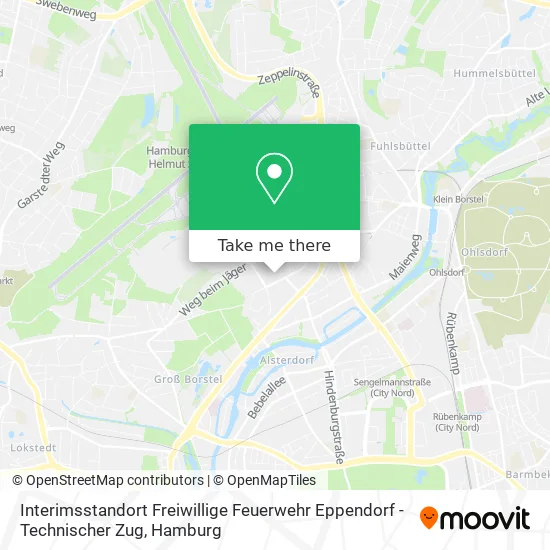 Карта Interimsstandort Freiwillige Feuerwehr Eppendorf - Technischer Zug
