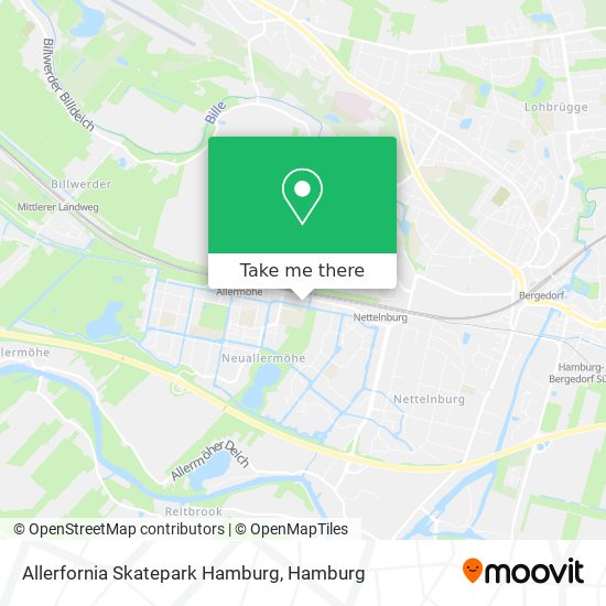 Allerfornia Skatepark Hamburg map