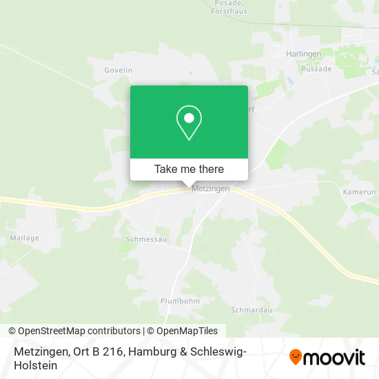 Карта Metzingen, Ort B 216