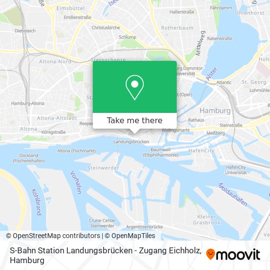 S-Bahn Station Landungsbrücken - Zugang Eichholz map
