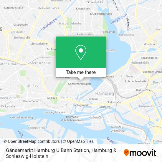 Карта Gänsemarkt Hamburg U Bahn Station