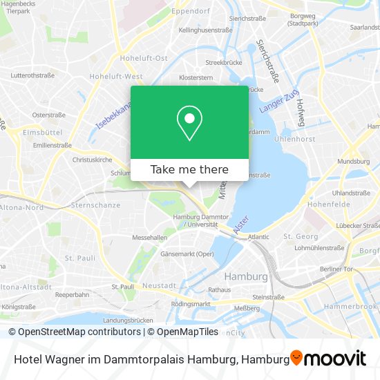 Карта Hotel Wagner im Dammtorpalais Hamburg