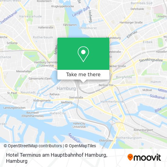 Hotel Terminus am Hauptbahnhof Hamburg map