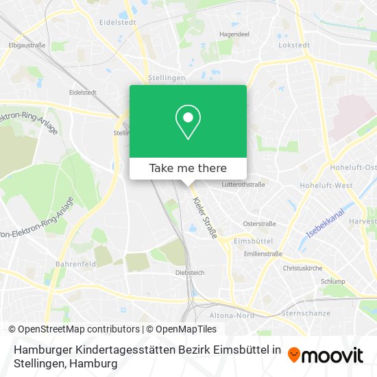 Hamburger Kindertagesstätten Bezirk Eimsbüttel in Stellingen map