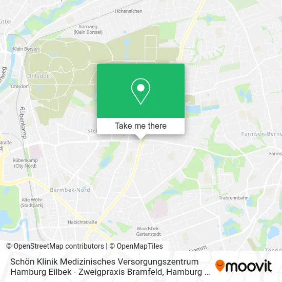 Карта Schön Klinik Medizinisches Versorgungszentrum Hamburg Eilbek - Zweigpraxis Bramfeld