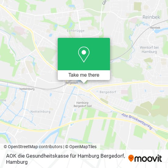 Карта AOK die Gesundheitskasse für Hamburg Bergedorf