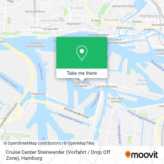 Карта Cruise Center Steinwerder (Vorfahrt / Drop Off Zone)