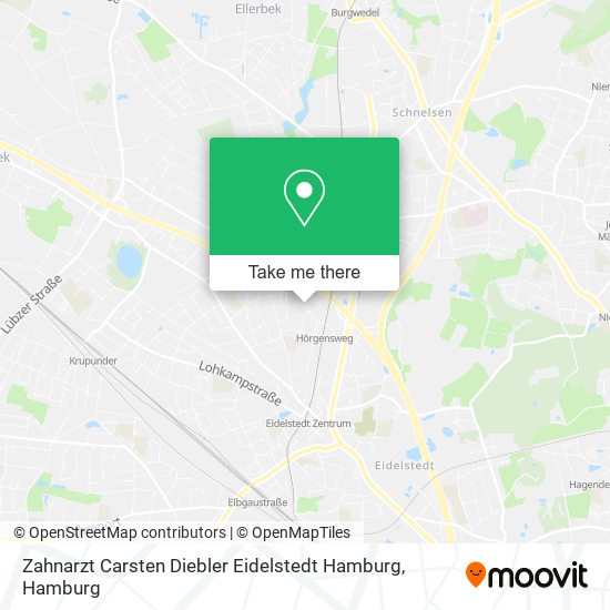 Карта Zahnarzt Carsten Diebler Eidelstedt Hamburg