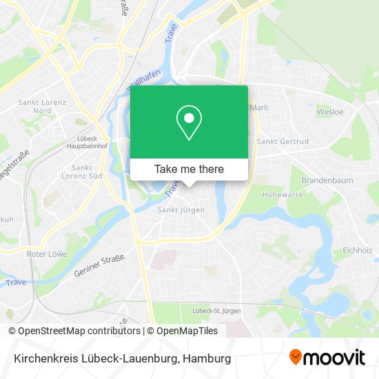 Карта Kirchenkreis Lübeck-Lauenburg