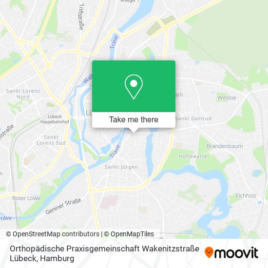 Карта Orthopädische Praxisgemeinschaft Wakenitzstraße Lübeck