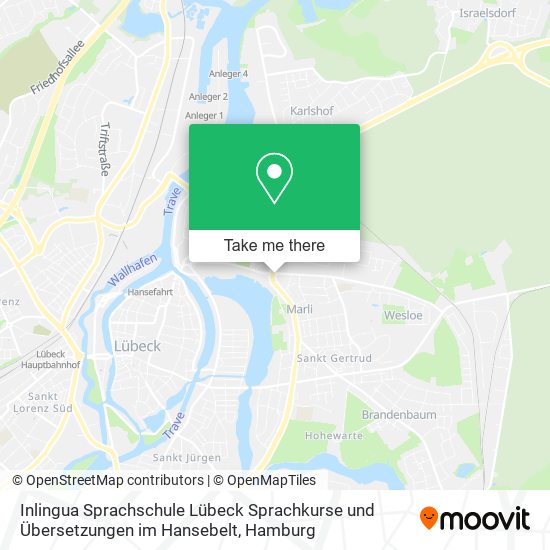 Inlingua Sprachschule Lübeck Sprachkurse und Übersetzungen im Hansebelt map