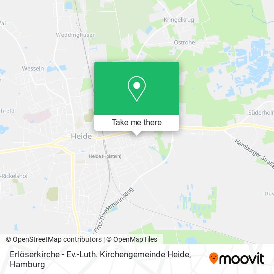 Карта Erlöserkirche - Ev.-Luth. Kirchengemeinde Heide