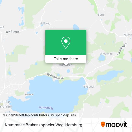 Krummsee Bruhnskoppeler Weg map