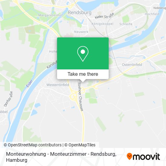 Monteurwohnung - Monteurzimmer - Rendsburg map