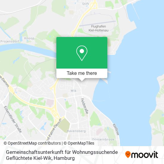 Карта Gemeinschaftsunterkunft für Wohnungssuchende Geflüchtete Kiel-Wik