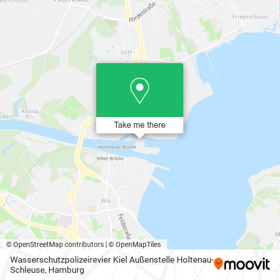 Карта Wasserschutzpolizeirevier Kiel Außenstelle Holtenau-Schleuse