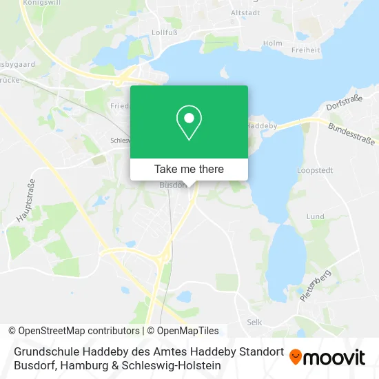 Карта Grundschule Haddeby des Amtes Haddeby Standort Busdorf