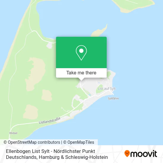 Карта Ellenbogen List Sylt - Nördlichster Punkt Deutschlands