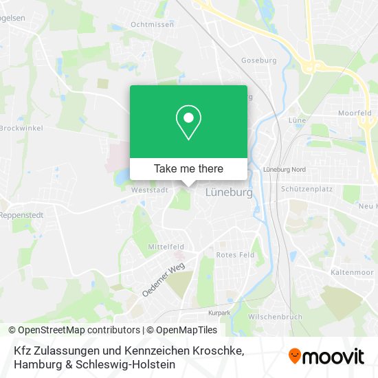Kfz Zulassungen und Kennzeichen Kroschke map