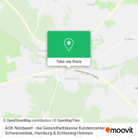 Карта AOK Nordwest - die Gesundheitskasse Kundencenter Schwarzenbek