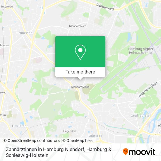 Карта Zahnärztinnen in Hamburg Niendorf