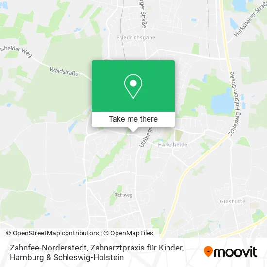 Карта Zahnfee-Norderstedt, Zahnarztpraxis für Kinder