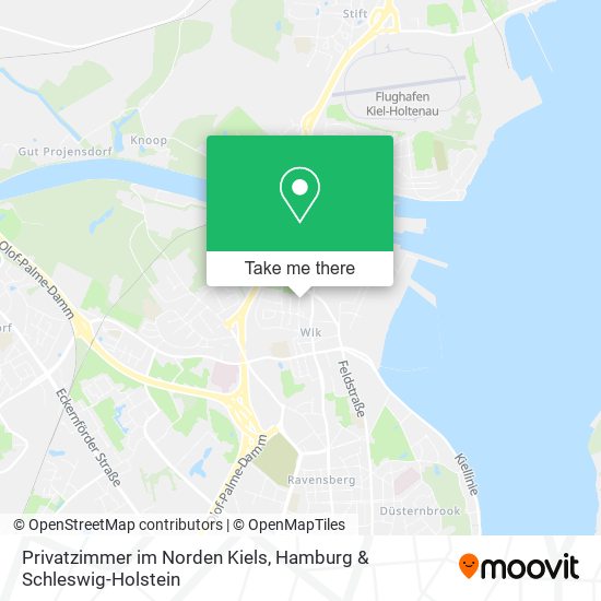 Privatzimmer im Norden Kiels map