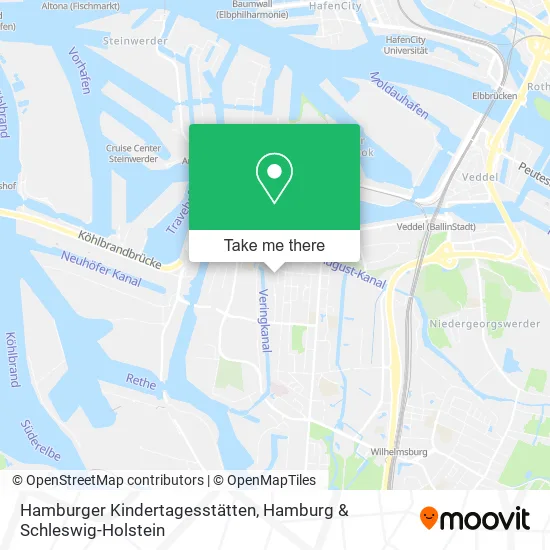 Карта Hamburger Kindertagesstätten