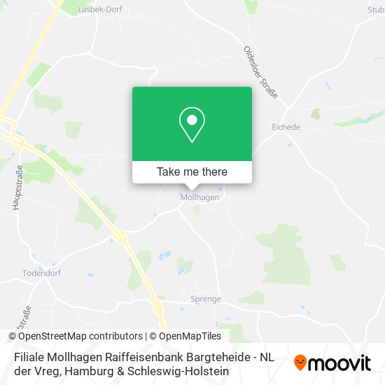 Filiale Mollhagen Raiffeisenbank Bargteheide - NL der Vreg map