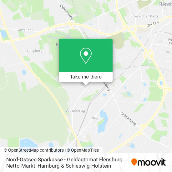 Карта Nord-Ostsee Sparkasse - Geldautomat Flensburg Netto-Markt