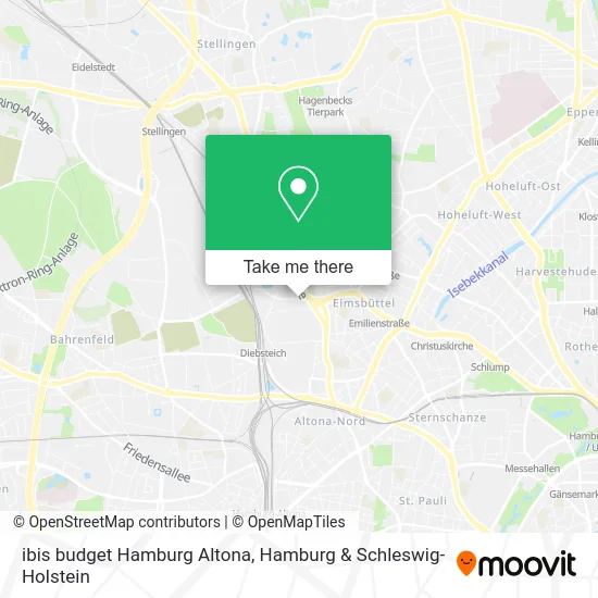 Карта ibis budget Hamburg Altona