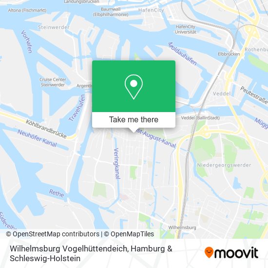 Wilhelmsburg Vogelhüttendeich map