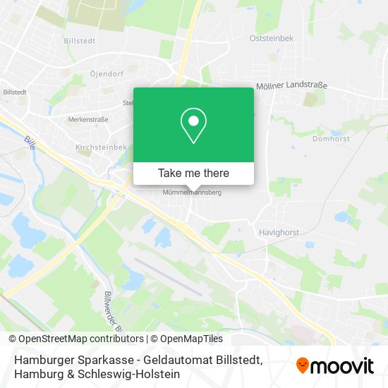 Hamburger Sparkasse - Geldautomat Billstedt map