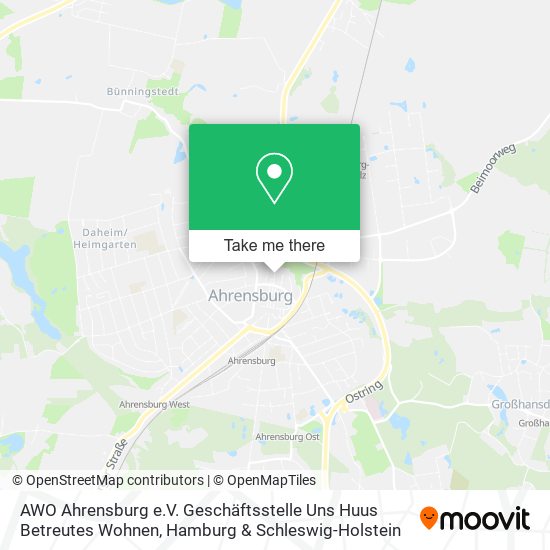AWO Ahrensburg e.V. Geschäftsstelle Uns Huus Betreutes Wohnen map