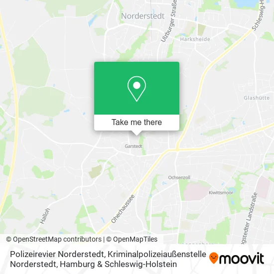 Карта Polizeirevier Norderstedt, Kriminalpolizeiaußenstelle Norderstedt