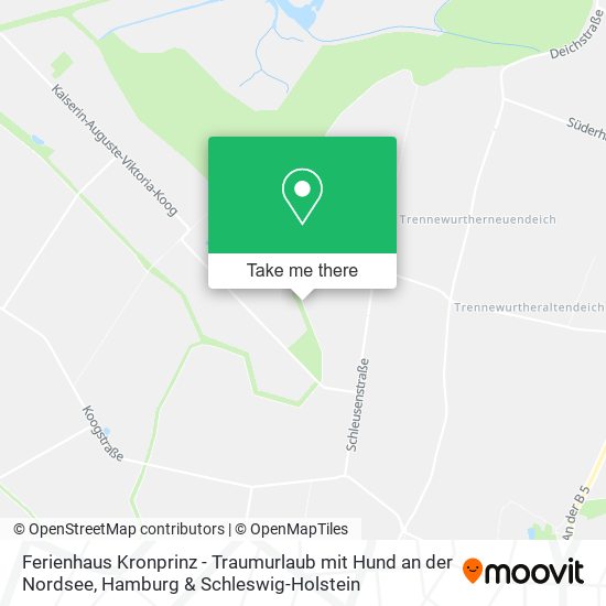 Ferienhaus Kronprinz - Traumurlaub mit Hund an der Nordsee map