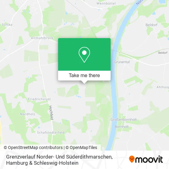 Карта Grenzverlauf Norder- Und Süderdithmarschen