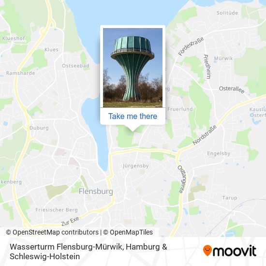 Wasserturm Flensburg-Mürwik map