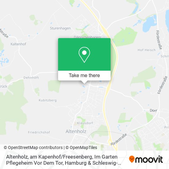 Карта Altenholz, am Kapenhof / Freesenberg, Im Garten Pflegeheim Vor Dem Tor