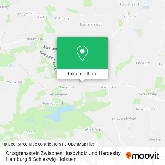 Ortsgrenzstein Zwischen Husbyholz Und Hardesby map