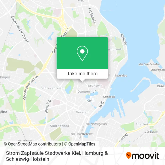 Карта Strom Zapfsäule Stadtwerke Kiel