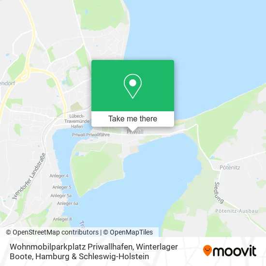 Карта Wohnmobilparkplatz Priwallhafen, Winterlager Boote