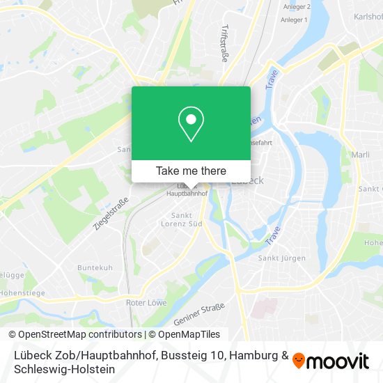 Карта Lübeck Zob / Hauptbahnhof, Bussteig 10