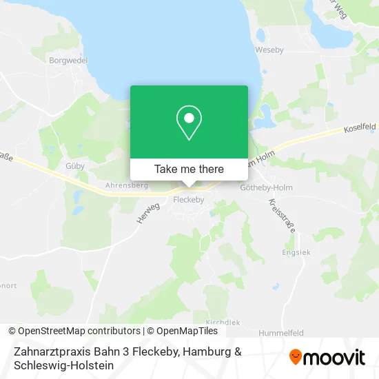 Карта Zahnarztpraxis Bahn 3 Fleckeby